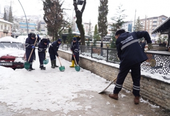 FATSA BELEDİYESİ BUZLANMAYA KARŞI SAHADA