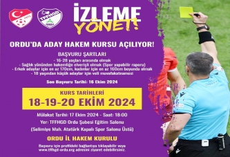 “FUTBOL ADAY HAKEM KURSU” AÇILIYOR